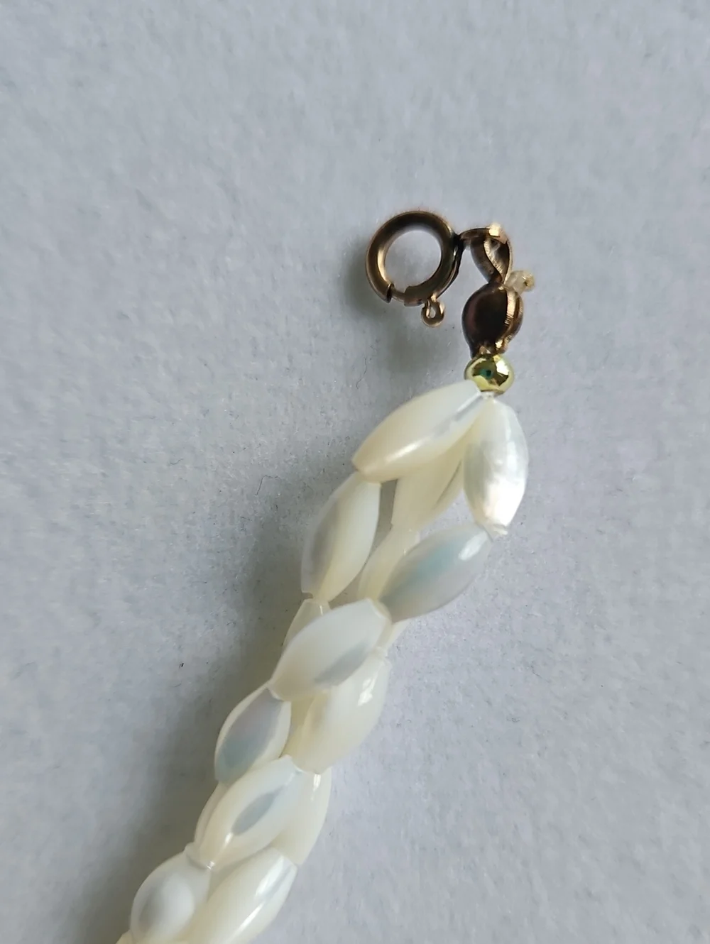 Vintage Mother of Pearl, Coral and Jade Bracelet